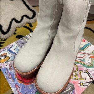 Jeffrey Campbell X Free People Preston Suede Platform Ankle Boots Size 8